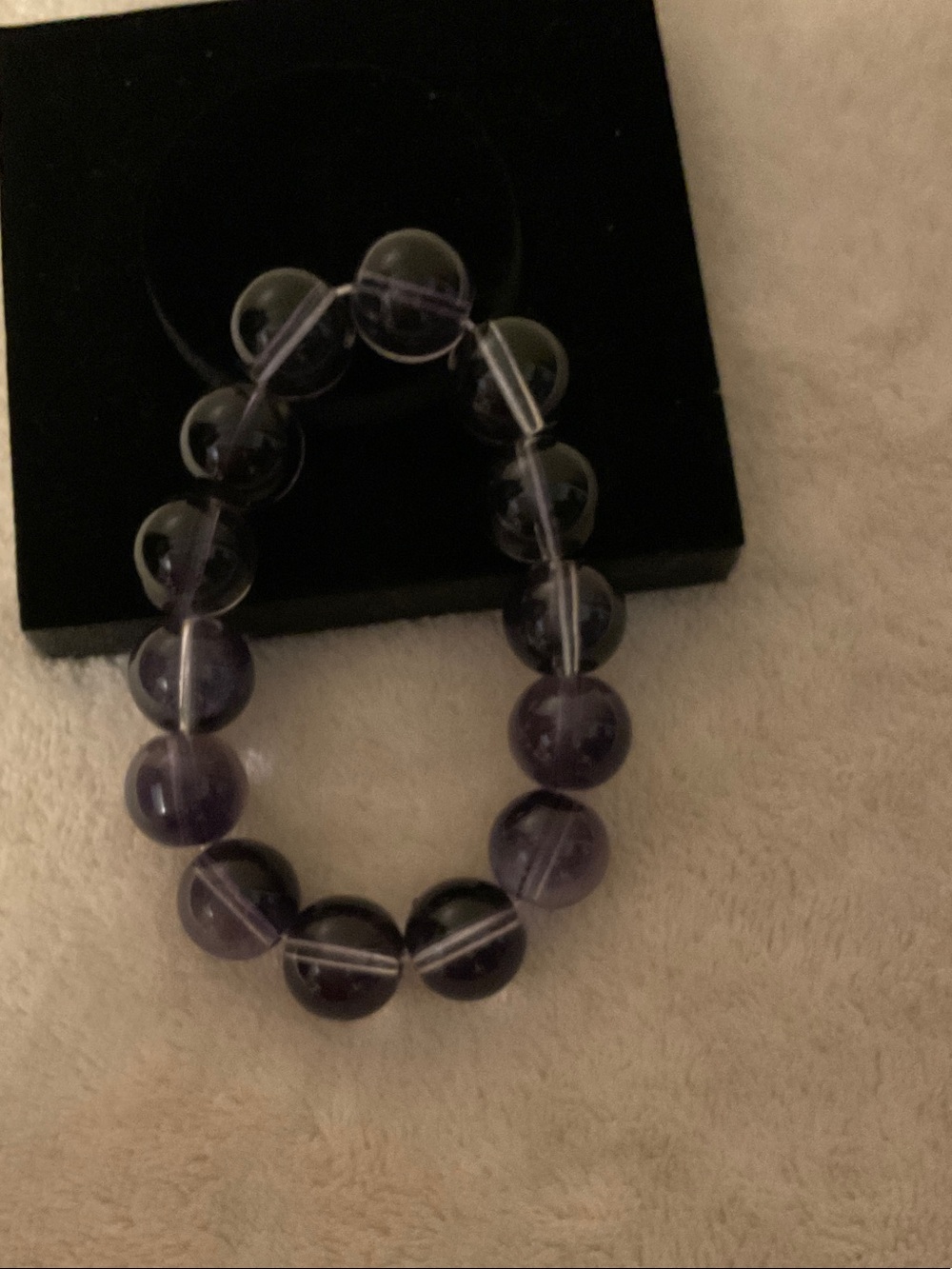 Amethyst Beaded Stretch Bracelet - Purple